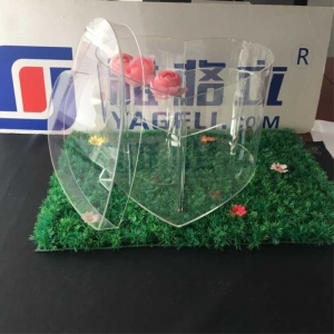 Boîte d'emballage de fleur en forme de cœur acrylique transparent 