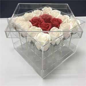 design personnalisé acrylique bouquet de fleurs roses boîte d'emballage 