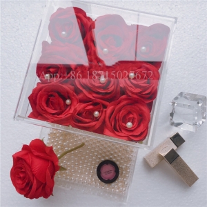 cadeau de fête des mères acrylique 9 roses boîte avec tiroir cadeau 