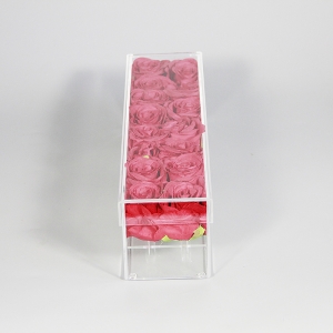 Boîte Rose Acrylique Rectangulaire