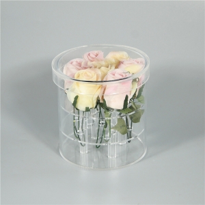 Boîte à fleurs ronde en acrylique