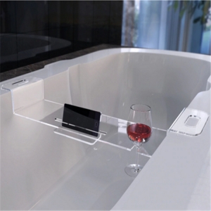 plateau acrylique transparent pour salle de bain