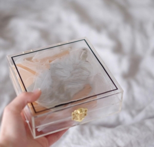 personnalisé clair nouveau bébé acrylique baptême cas boîte en plastique cadeau 