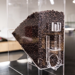 wholesale distributeur de grains de café acrylique personnalisé 