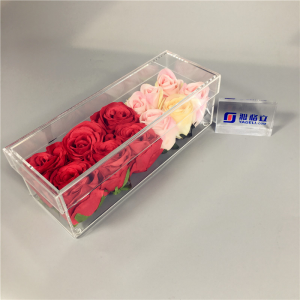 boîte à fleurs acrylique claire 12 trous pour rose 