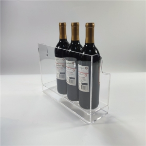 casier à vin acrylique mural moderne 4 bouteilles et 4 verres 