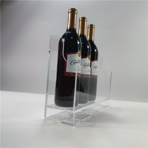 support de support de bouteille de vin acrylique transparent mural de luxe 