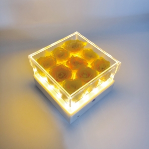  Yageli nouvelle boîte à fleurs acrylique de luxe boîte-cadeau de Noël avec lumière LED 
