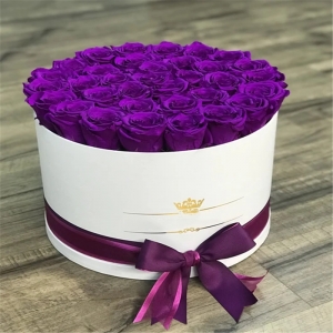 Boîtes de fleurs de papier rond en carton rose Boîte de rose Valentine cadeau de fleuriste jour 