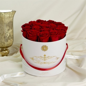 Boîtes de fleurs de papier rond de luxe Rose box pour gros 