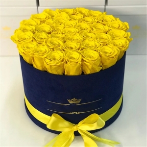 Boîtes de fleurs de papier rond de luxe Rose box pour gros 