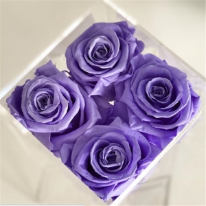 delux boutique 12 acrylique roses boîte pour longues fleurs de tiges 