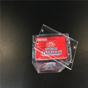 boîte de protection yugioh en acrylique transparent au design personnalisé 