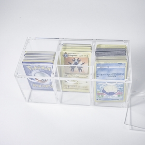 Nouvelle boîte d'affichage de carte TCG acrylique de caisses de jeu personnalisées de Pokemon avec la base 