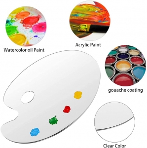 Petite palette de couleurs ovale en plastique acrylique de peinture d'artiste d'aquarelle 