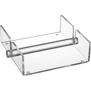 Distributeur de porte-serviettes transparent acrylique carré en gros avec bâton 