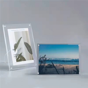 cadre photo en acrylique clair 8x10 lucite de bureau avec support
 