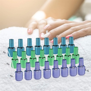 vente en gros présentoir à ongles en acrylique transparent à 3 niveaux détachable
 