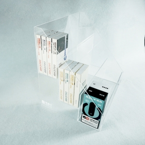 support de support de présentoir de cigarette électronique en acrylique transparent à 3 niveaux personnalisé
 