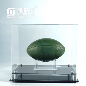 Vente en gros mini vitrine de basket-ball de football en acrylique transparent
 