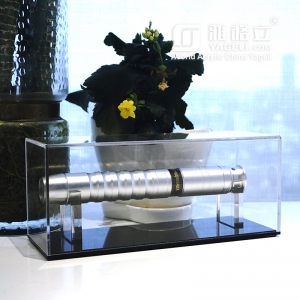 vente en gros présentoir de sabre laser en acrylique transparent avec base noire
 