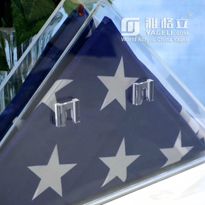 Vitrine de souvenirs de drapeau américain en acrylique transparent
 