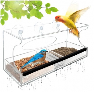 Mangeoires à oiseaux en plastique transparent 