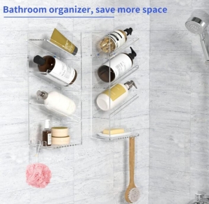 Étagères de douche en acrylique pour organisateur de salle de bain 