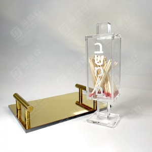 Support personnalisé de besamim d’allumette de lucite de Judaica Shabbat 