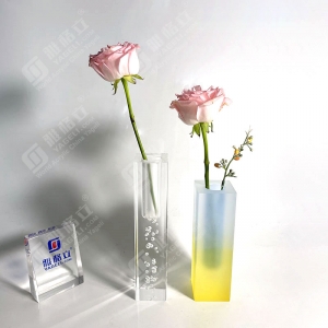 Vase à fleurs en lucite acrylique transparent dégradé personnalisé 