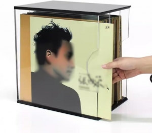 Boîte de rangement pour disques vinyles acryliques 