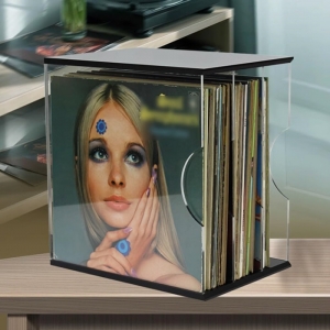 Boîte de rangement pour disques vinyles acryliques 