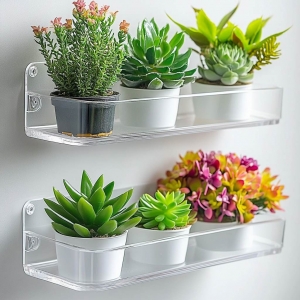 Jardinières en acrylique, étagères pour plantes 