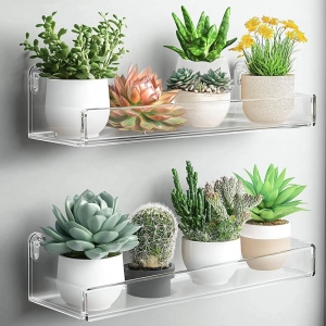 Jardinières en acrylique, étagères pour plantes 