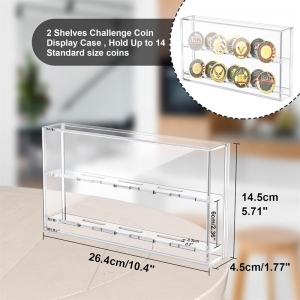 Vitrine magnétique détachable pour pièces de monnaie de défi en acrylique 