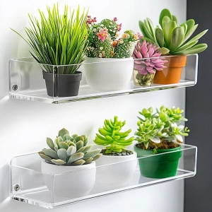 Jardinières en acrylique, étagères pour plantes 