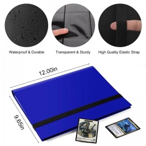 Classeur de rangement pour cartes TCG en PU noir à 4 pochettes 