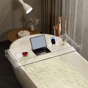 Plateau de rangement pour baignoire en acrylique transparent de 70 cm 