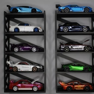 Présentoir de voiture modèle en plastique noir à 5 niveaux 1:64 