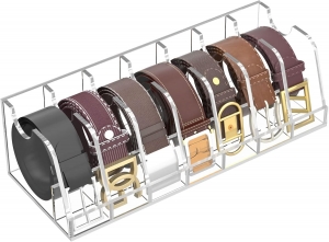 Support de rangement pour ceinture en acrylique à 7 compartiments 