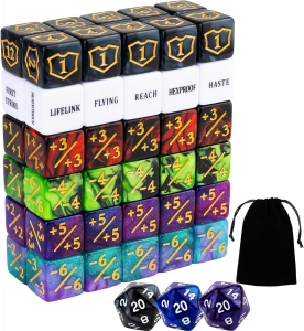 Dés MTG 63 pièces pour accessoires de jeu de cartes 
