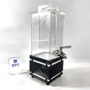 Distributeur de boissons en acrylique transparent personnalisé avec robinet et lumière LED 