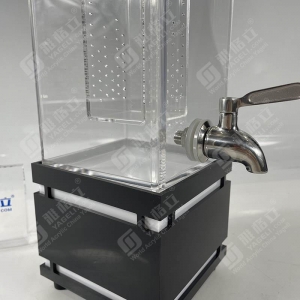 Distributeur de boissons en acrylique transparent personnalisé avec robinet et lumière LED 