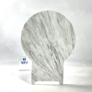 Distributeur de boissons en acrylique en marbre blanc avec noyau de glace 