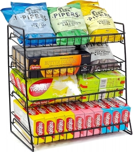 Affichage de collation en métal pour comptoir