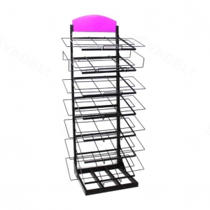Rack d'affichage debout de plancher métallique premium 