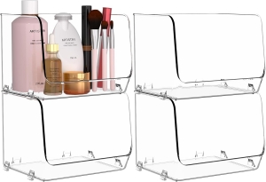 Lot de 4 organiseurs de salle de bain pour comptoir 