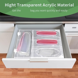 Organisateur de stockage de sacs d'alimentation en acrylique