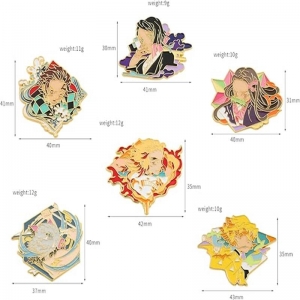 Ensemble de porte-clés en alliage coloré avec des personnages d'anime 