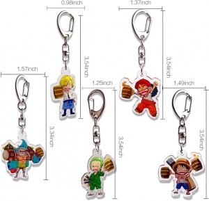 Porte-clés en métal One Piece Luffy, Zoro, Sanji 